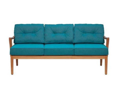 Turquoise three-seater bench seat Dining room bench Freestanding bench ottoman